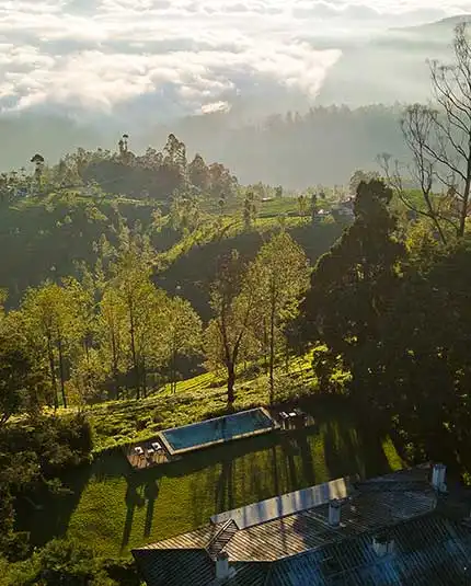 Mountain view with pool