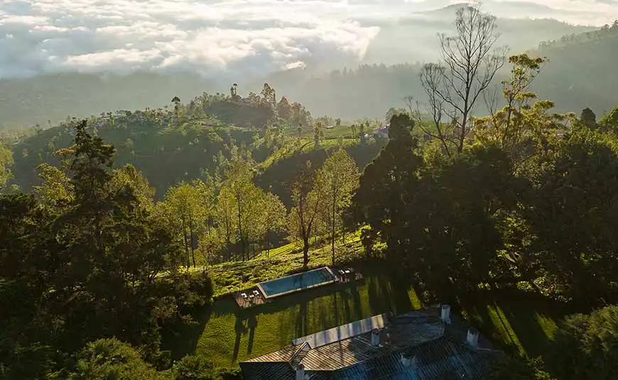Mountain view with pool