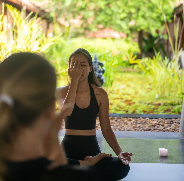 Girl doing yoga session